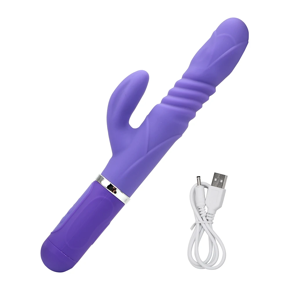 Perlen AV Transfer Zauberstab G-Punkt Massage Kaninchen Vibrator für Frau Teleskop 360 Grad Rotation Dildo Vibr_voghion.com