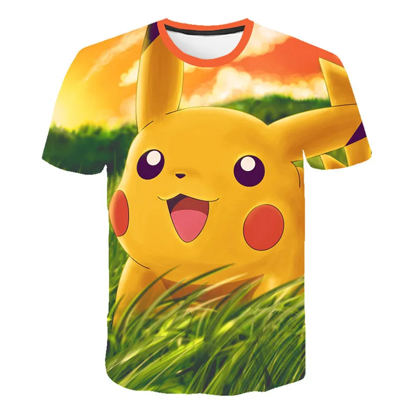 

T Anime 3d print t shirt streetwear Pikachu boy cartoon Pokemon gril fashion t-shirt kids Harajuku kids shirts homme Tshirt