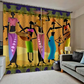 

Custom 3d blackout curtains retro curtains Customized size Luxury Blackout 3D Window Curtains For Living Room