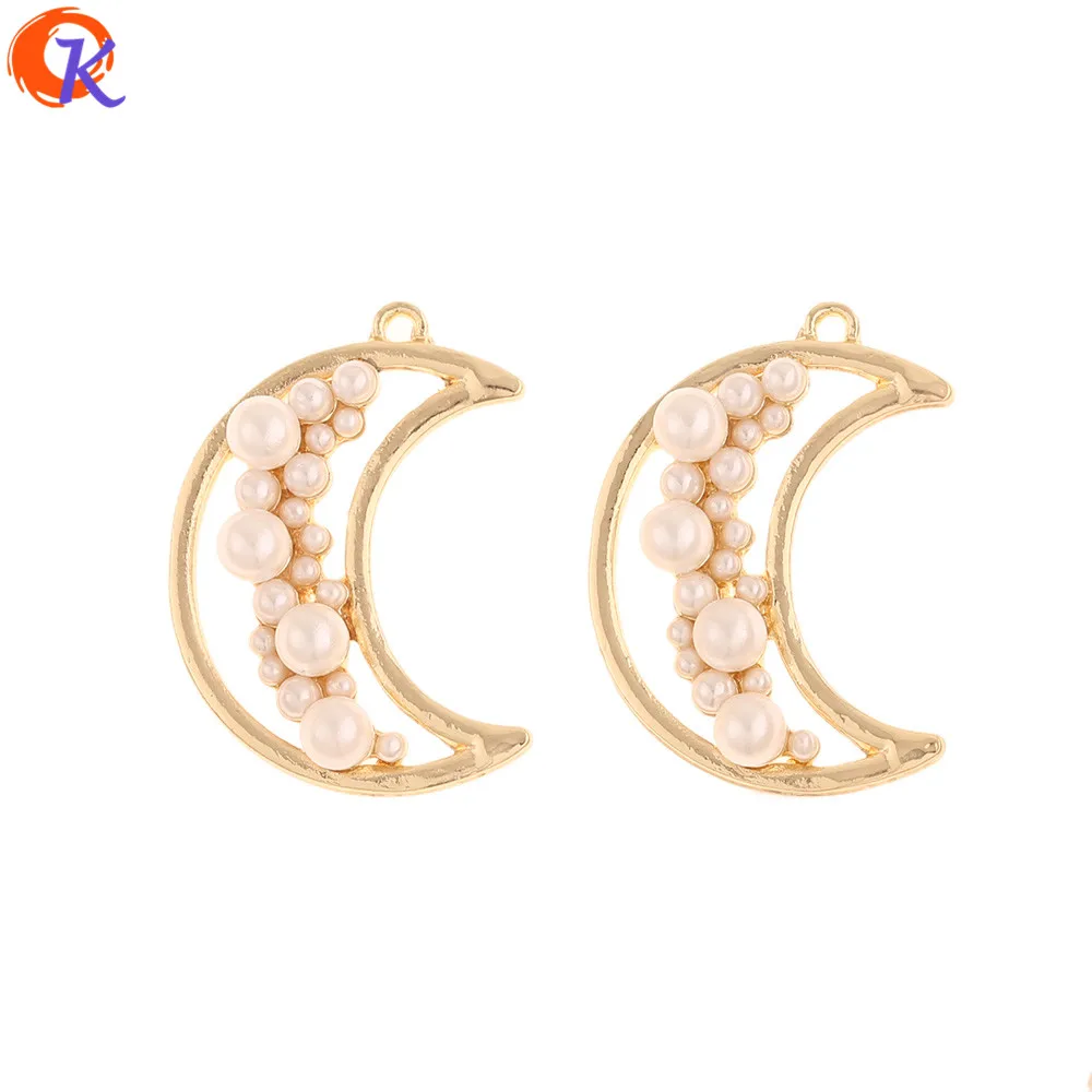 

Cordial Design 40Pcs 24*33MM Jewelry Accessories/Charms/Imitation Pearl/Moon Shape/DIY Parts/Pendant/Hand Made/Earring Findings