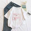 female cartoon cat tops tees short sleeve casual print Ulzzang clothes kawaii harajuku album dropshipping vintage women T-shirt ► Photo 2/6