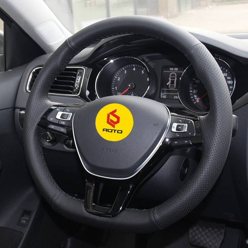 Оплетка на руль для Volkswagen VW Golf 7 Mk7 New Polo 2014 2015 2016 2017 из оригинальной кожи|Чехлы руль|