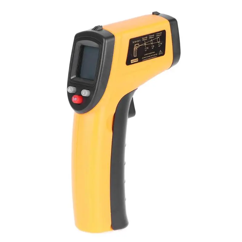 Цифровой инфракрасный термометр GM320 Бесконтактный инфракрасный термометр пирометр ИК лазерный измеритель температуры пистолет-50~ 380C - Цвет: Цвет: желтый