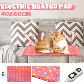 

60x40cm Pet Electric Heating Pad Winter Warmer Heater Carpet for Dog Cat Bed Heater 10 Level Temp Adjustable Heated Mat Blanket