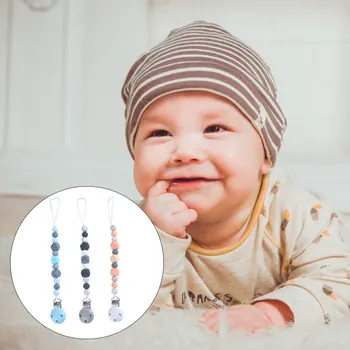

3pcs Silicone Durable Teeth Soother Ring Pacifier Strap Clip for Newborn Infant Baby