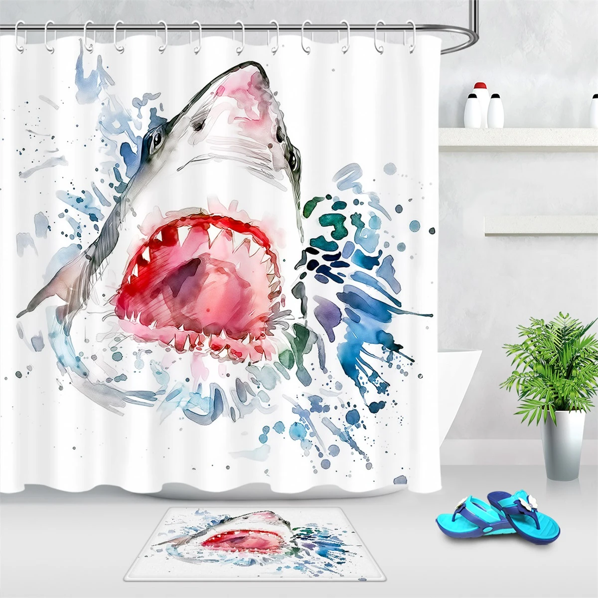 Hand Drawn Watercolor Shark Bathroom Shower Curtain Marine Life Animal Polyester Bath Curtain Waterproof Home Bathroom Decor Shower Curtains Aliexpress Hand Drawn Watercolor Shark Bathroom Shower Curtain Marine Life Animal Polyester Bath Curtain Waterproof Home Bathroom Decor Shower Curtains Aliexpress
