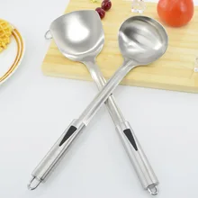 Kityang 304 посуда из нержавеющей стали Ladel лопатка кухонная лопатка Толстая нержавеющая сталь-наклонная ручка