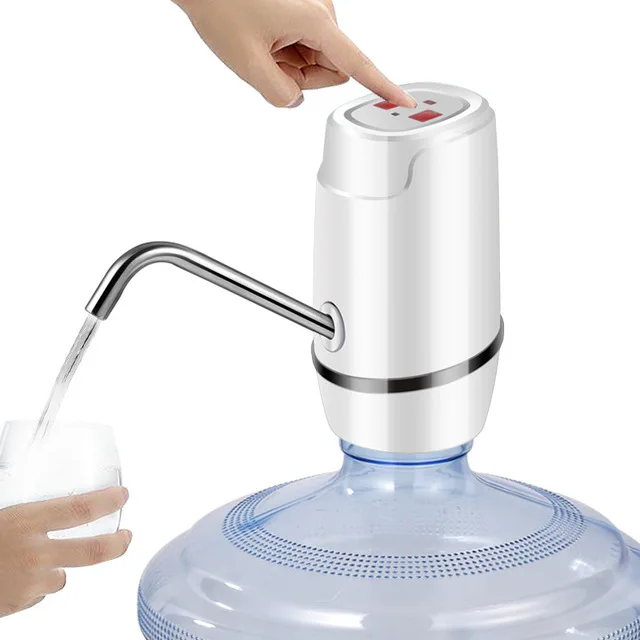 Автоматический портативный диспенсер для воды, кран для бутилированной воды, насос, чистое ведро, переключатель для питьевой бутылки, поглотитель, квантатный водяной насос - Цвет: white