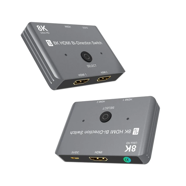 Συμβατός με HDMI 8K HD 2.1 Αμφίδρομος Διακόπτης 8K@60Hz 4K@120Hz 1 ίντσα 2 έξοδοι 2 ίντσες 1 έξοδος Διαχωριστής υψηλής ταχύτητας 48Gbps για Xbox X PS5_voghion.com