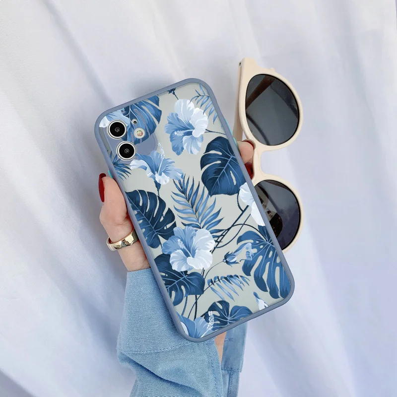 Tropical Palm Leaves Shockproof Phone Case - Stylish and Durable Cover