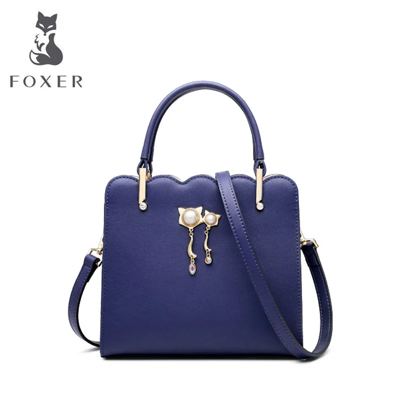 FOXER модная сумка из воловьей кожи, женские кожаные сумки, дизайнерские сумки от известного бренда, женские сумки, роскошные сумки, женские сумки, сумка-тоут