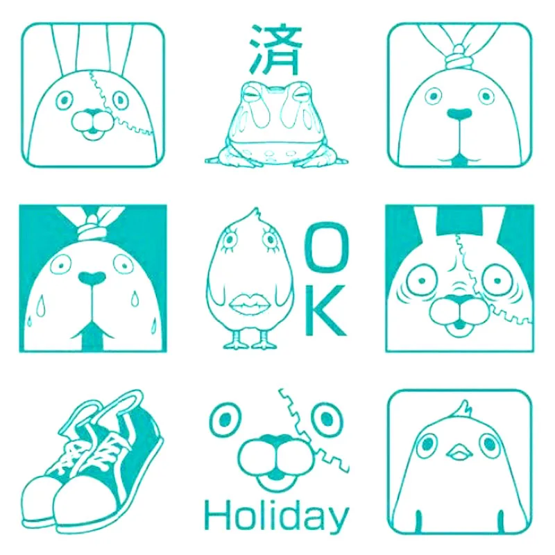 9x Rabbit Stamp 2020 9 шт./компл. Kawaii Милые Тоторо светочувствительное уплотнение Скрапбукинг Декор планировщик штампы для изготовления открыток канцелярские принадлежности, школьные принадлежности - Цвет: 9x Rabbit Stamp 2020