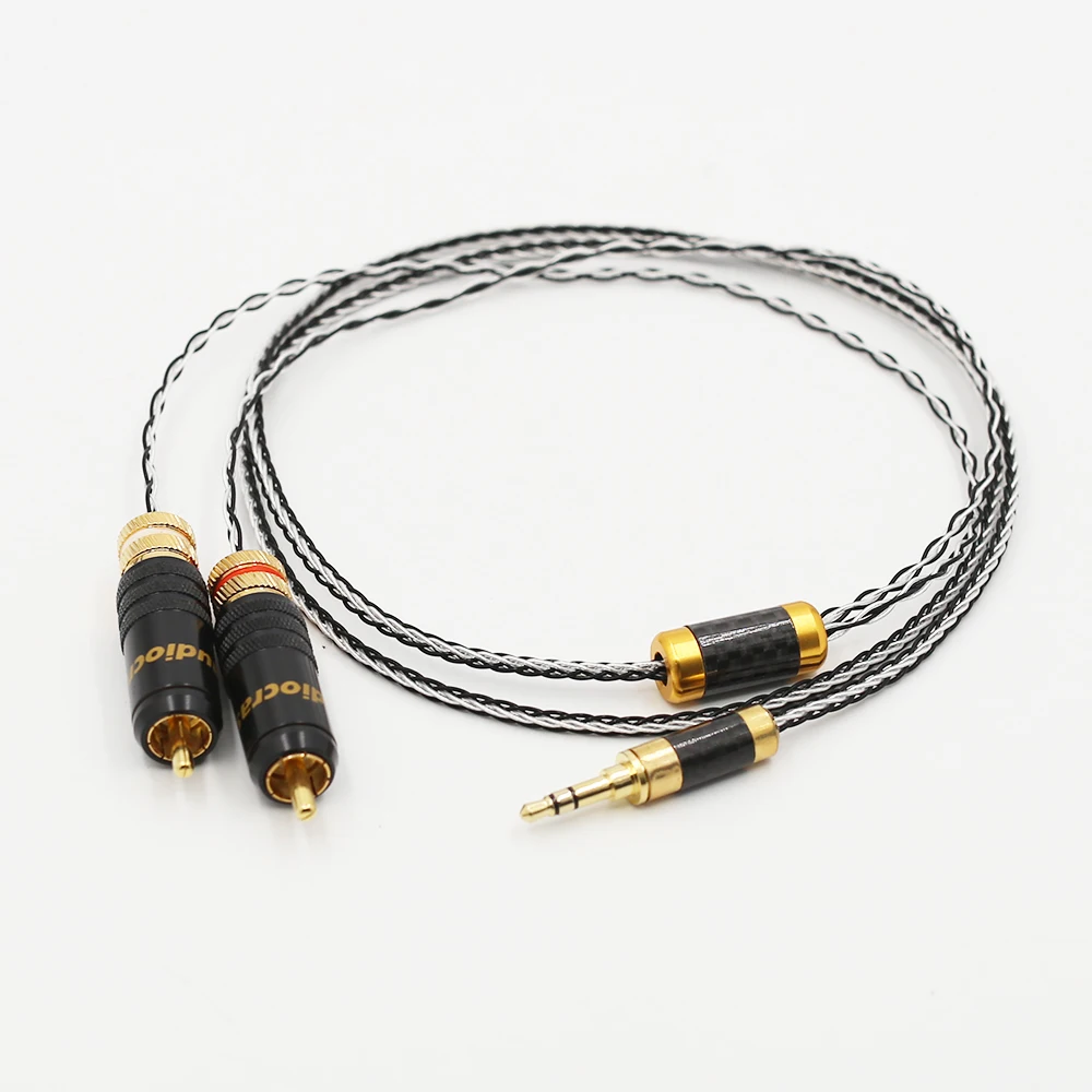 3 5 мм стерео на 2 RCA кабеля Hi end двойной кабель для усилителя телефона Edifer домашнего
