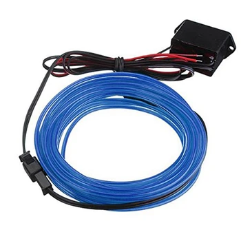 

5M EL Cable DC 12V Flexible Neon Lights for Christmas Parties Rave Parties Halloween Costumes Retail Shop Display (Blue)