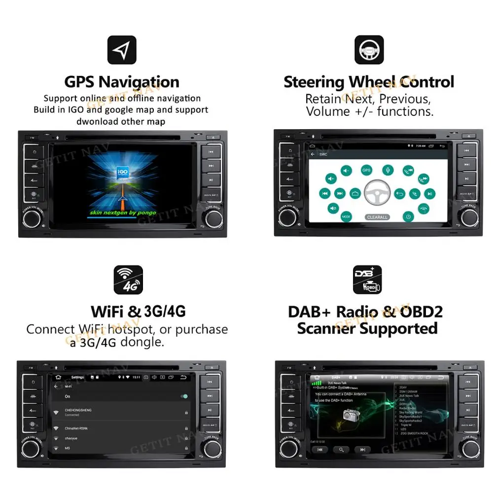 Головное устройство для автомобиля 64 ГБ VW Volkswagen Touareg T5 Transporter Multivan Android 9 0 DVD плеер