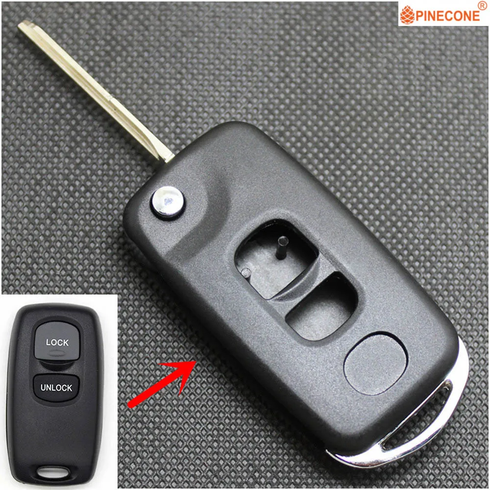 Pinecone для ключа чехол для Mazda 2 3 6 323 626 автомобильный брелок 2 кнопки модифицированный Флип складной Автомобильный ключ корпус