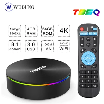 

Android 8.1 Set Top Box T95Q 4GB 64GB Smart 4K HD DDR3 Amlogic S905X2 Quad Core Dual Band 2.4G&5G WiFi H.265 Set Top Box