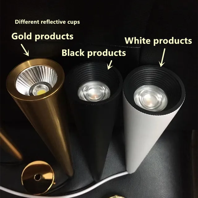 Dimmable COB Cone LED Modern Pendant Light Aluminum & Metal Home LED Lights Lighting e607d9e6b78b13fd6f4f82: Black|Gold|White