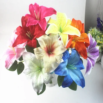 

50PCS rayon lilies, living room vase, wedding ceremony, bride's bouquet, stage store and other decorations farmhouse decor