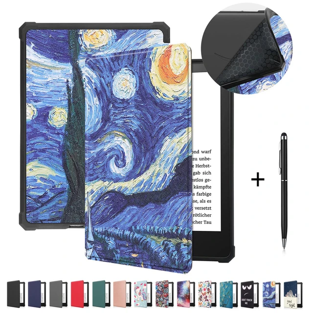 Funda For Kindle Paperwhite 2021 Case 11th Generation Embossing Leather  Stand Smart Cover For Etui Kindle Paperwhite 5 2021 Case - AliExpress