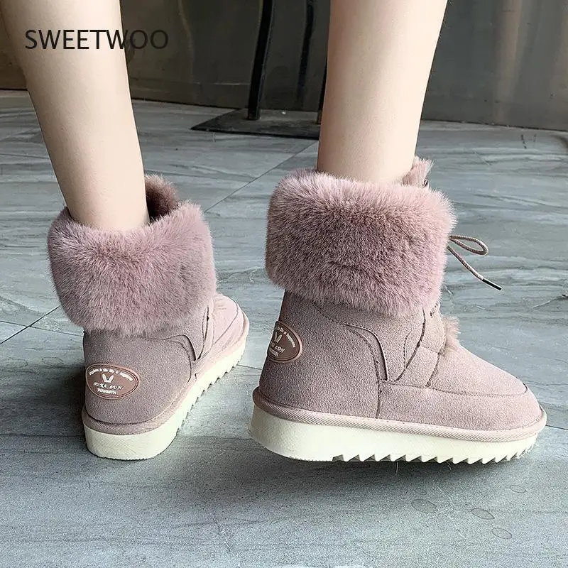 Winter Knee High Boots for Women Long Boots Shoes Fur Sock Luxury Designer Black White Pink 2021