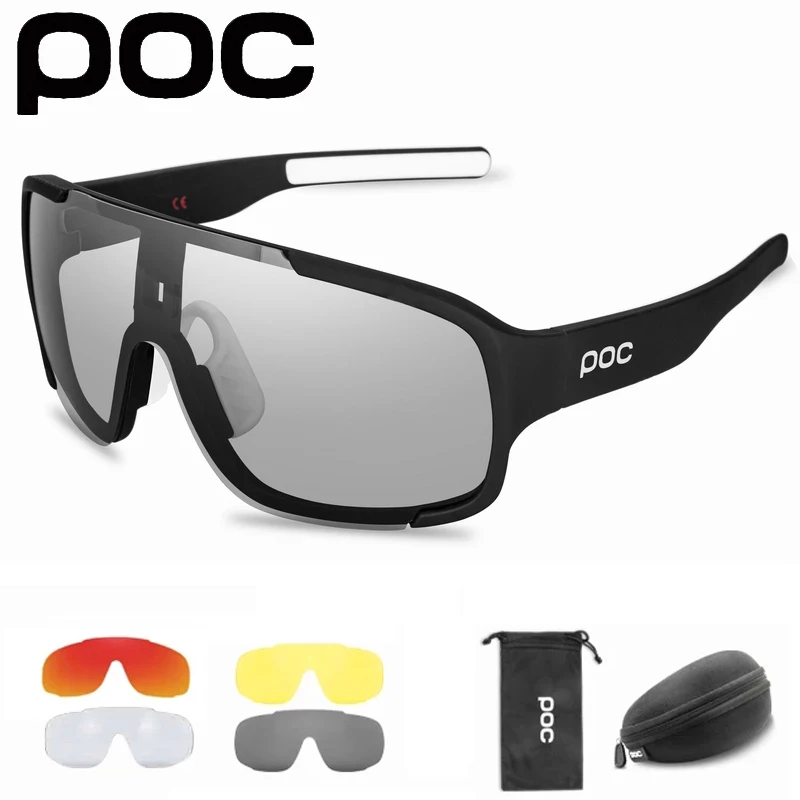 

5 Lens Set POC Polarized Cycling Glasses Outdoor Sport Goggles Sunglasses Men Women Mountain Road Bike MTB Bicycle Eyewear