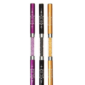 

1Pc UV Gel Crystal Rhinestone Polish Flat Painting Brush Pen Nail Art Manicure Professional Black Gold Purple