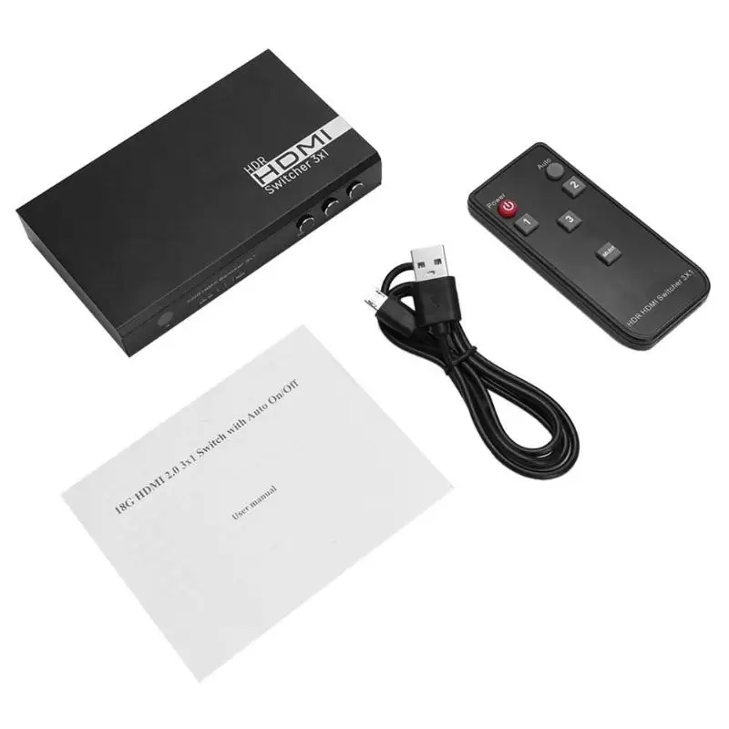 VK-S3 3 порта HDMI коммутатор дистанционного управления практичный высокая производительность 1080P HD разветвитель коробка для Xbox HDTV PS3 120x70x23 мм