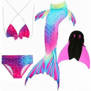 

Girls Fancy Swimsuit Mermaid tails with Fins Monofin Flipper mermaid tails for Kids Girl Swimming Summer Beach Wear Swimsuits