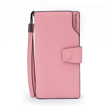 

Women Wallets with Zipper Pink Phone Pocket Purse Card Holder Solid Women Long Wallet Lady Long Coin Purse