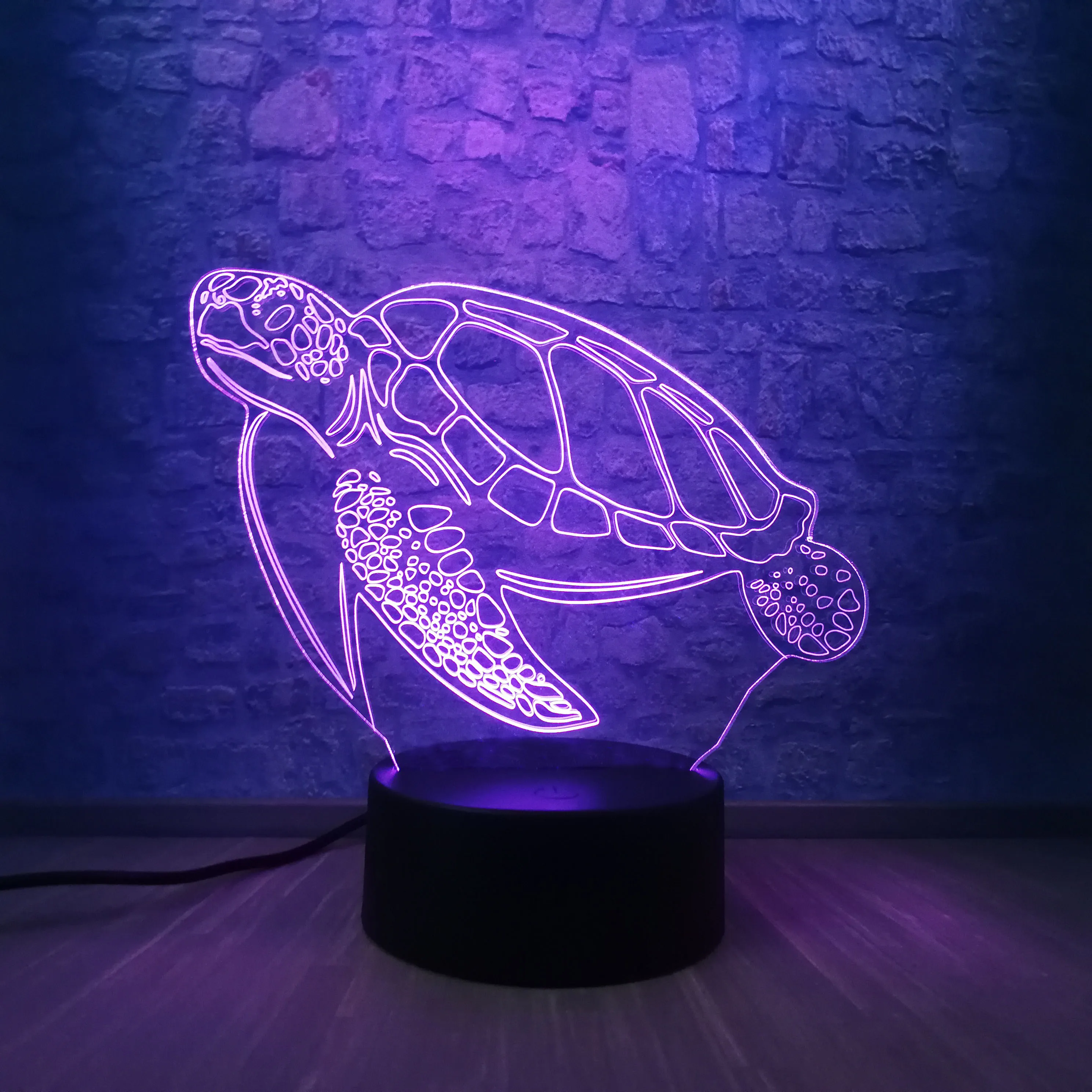 Ocean Animal Sea Turtle 3D светодиодный визуальный светильник ночник USB Сенсорная