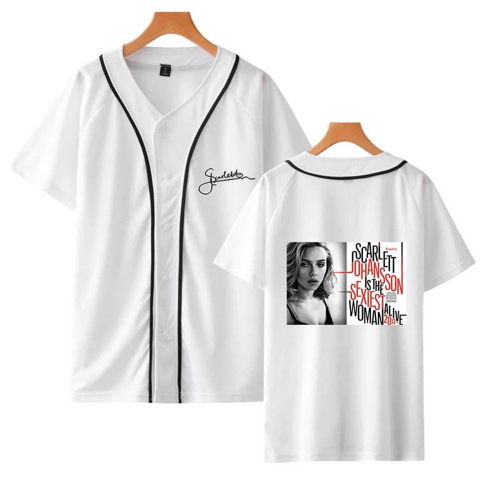 Scarlett Johansson Handwritten 3D new print Jacket Short sleeve baseball uniform Men/Women hot sale Clothes