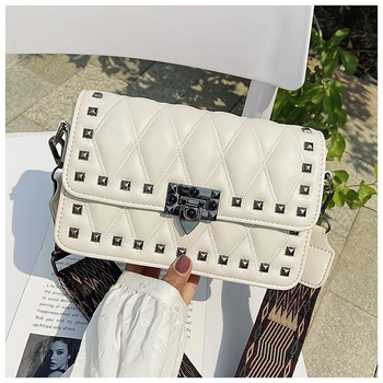 

Leather Crossbody Bags For women Rivet Small Square Bags Fashion Strap Shoulder Bags Female Messenger Bags Sac Designer Handbags