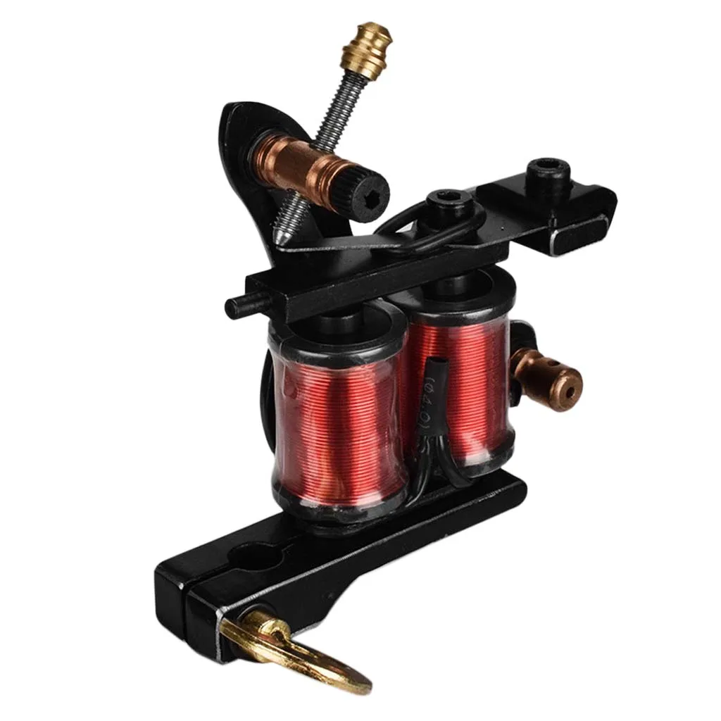 Heavy Duty Tattoo Machine with 10 Wrap Copper Coils - Professional Kit