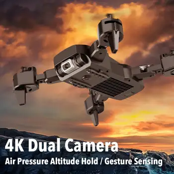 

RC Drone Quadcopter Foldable 2.4GHz Quadcopter Four-axis Drone Aircraft 4K Dual Camera Light Gesture Sensing APP Control #Y2