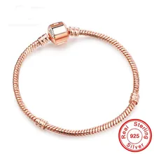 Ручной работы, оригинальные ювелирные изделия, 925 пробы, серебряный, розовый, золотой цвет, очаровательный браслет, мягкая гладкая змея, браслеты из костяных элементов для женщин