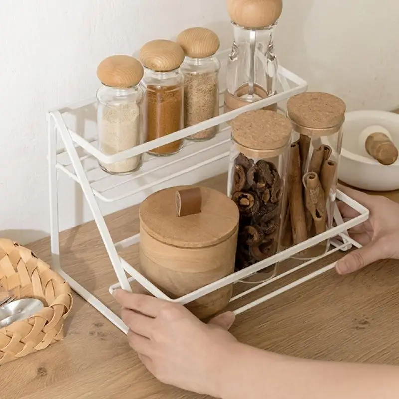 Creative Kitchen Racks Household Condiment Jars Wrought Iron Countertop