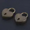 New Vintage Heart Shape Mini Padlock Bag Travel Suitcase Luggage Box Case Key Lock Retro Combination Lock Jewelry Box Padlock 2