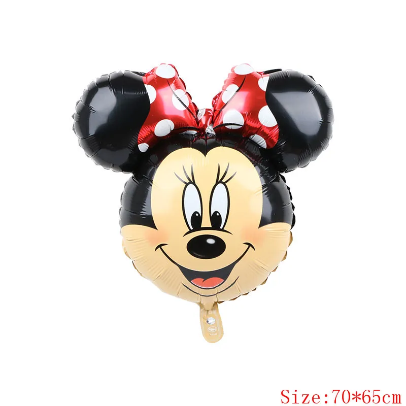 Фиолетовый 14pcs Happy Birthday Decoration Balloon Mickey Minnie Cartoon Star Xenon Paper Ballon Baby Shower Number Balloon Polka Dot Globo - Цвет: Фиолетовый