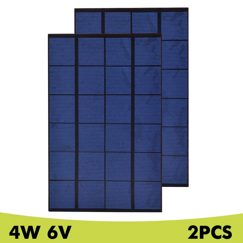 

4W 6V 18V Solar Panel Poly Mini Solar Cell System Mudel DIY for Charger Battery Cell Phone Chargers Home Light Toy etc 2Pcs