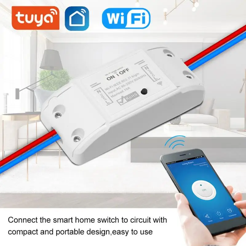 Tuya Wifi Smart Switch Wireless Breaker Home DIY Switches Smart Life