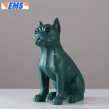 

15" Sitting Position Simulation Bulldog Canis Familiaris Companion Dog Animal Decoration Creative Present Resin 37.5CM Z2464