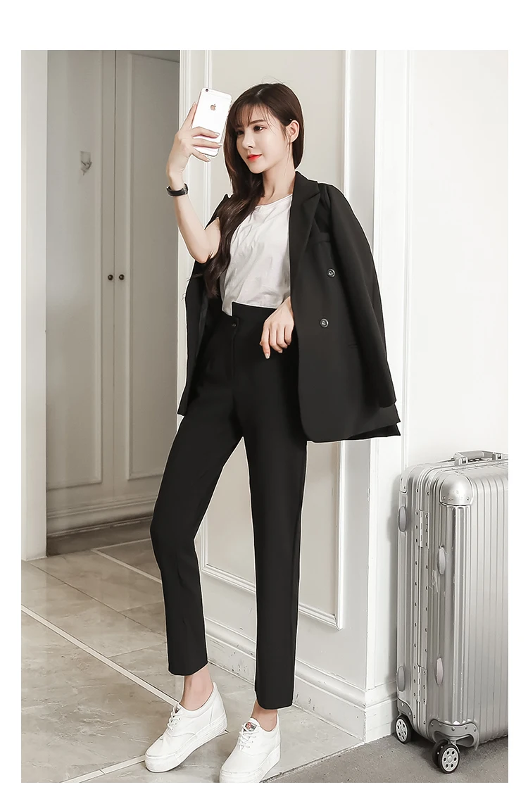 Mode pak nieuwe dames Professional dames kleine wierook wind lente en herfst toevallige kleine pak twee sets van zomer tij