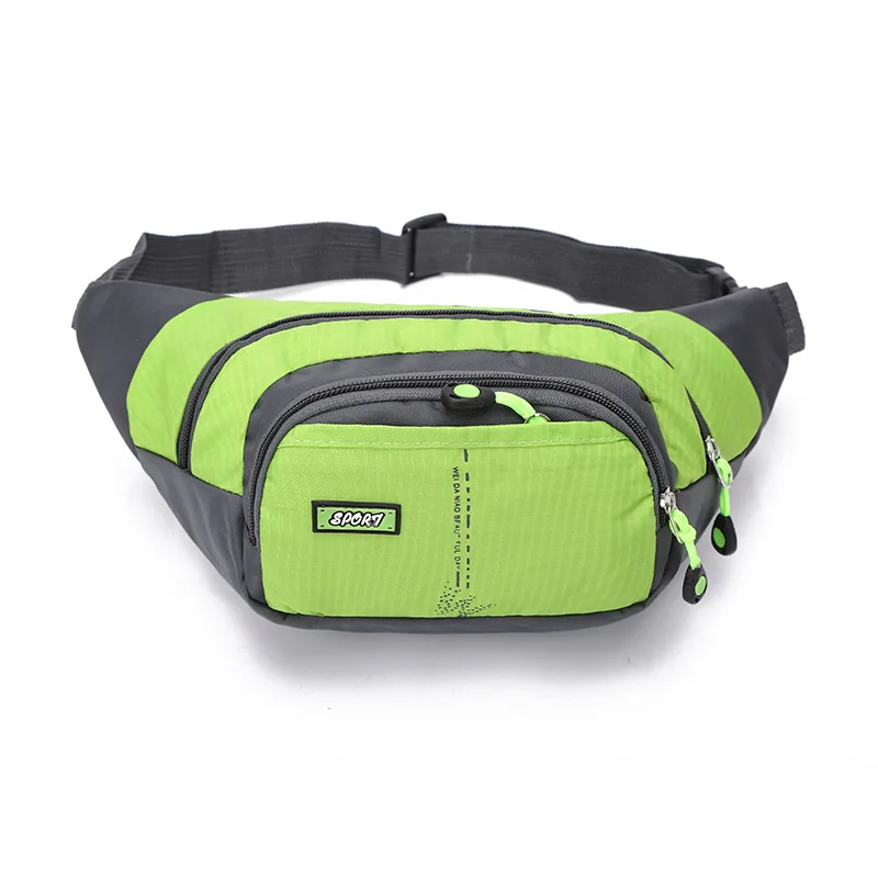 Новые мужские и женские унисекс модные поясные сумки для улицы, бега, путешествий, водонепроницаемые износостойкие спортивные сумки на ремне - Цвет: Зеленый