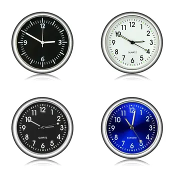 

Mini Car Timepiece 4 Color Aluminium Alloy Dashboard Round Automobiles Clock Car Clock