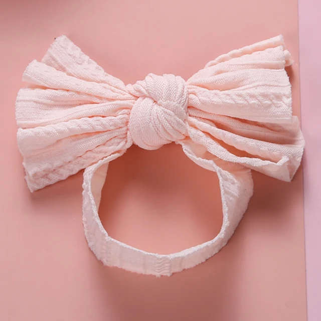 1pcs Cable Knit Nylon Bow Headwrap, One size fits all nylon headbands, wide nylon headbands, baby headbands, Knot bow headwear A2NSNSFB-9843-23