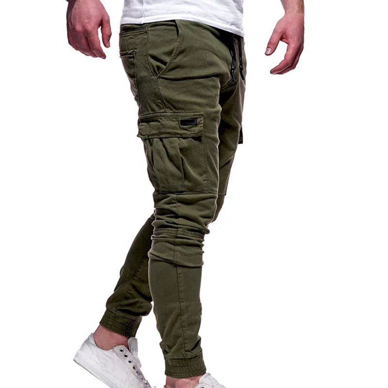 mens casual dress pants Men's Pants Multi-Pockets Joggers Men Sweatpants 2021 New Casual Solid Cargo Pants Men Oversize Streetwear Pants Men Trousers khaki trousers