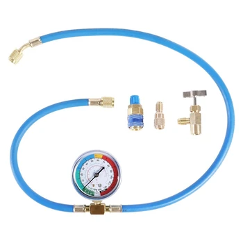 

AC Charge Hose with Gauge for R134A R12 R22, Car HVAC Refrigerant Recharge Kit Home Air Conditioning U Charging Hose