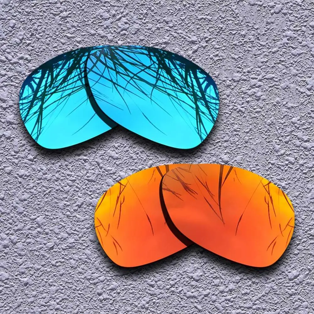 Blue-Fire Red 2 пары Поляризованные замена линз для Oakley Перекрестия 2012 Солнцезащитные очки-несколько вариантов - Цвет линз: Blue-Fire Red