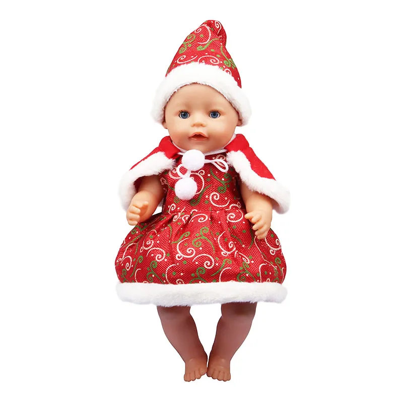 43 Cm Baby New Born Doll Clothes Wool Cute Santa Claus, Tree, Elk Christmas Clothes Suit For American 18 Inch Girl Doll Toy Gift